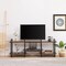 Wood Metal TV Stand with Open Shelves for TVs up to 60 Inches